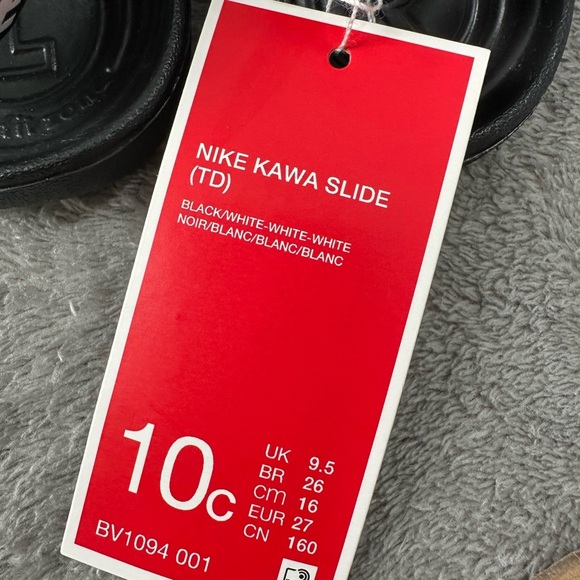 Nike Black Kawa Slide Sandals, 10c toddlers, NWT - Picture 6 of 7